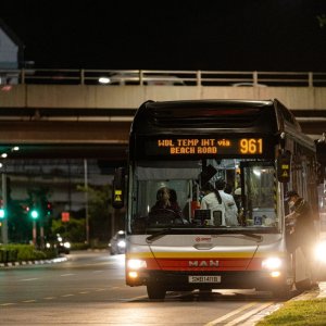 Bus at night