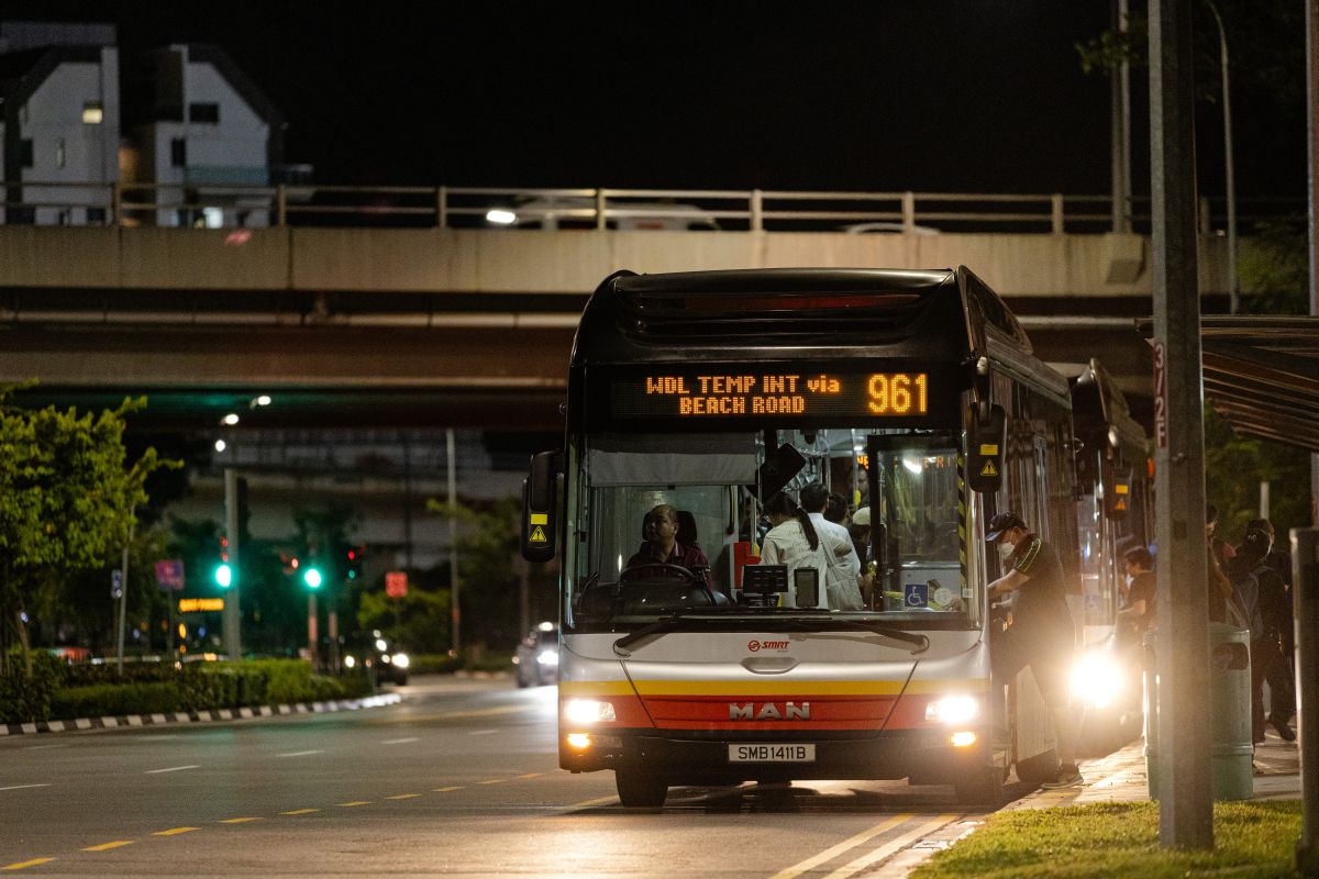 Bus at night