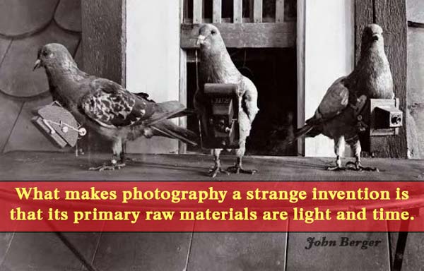 An illustration with a photography quote by John Berger
