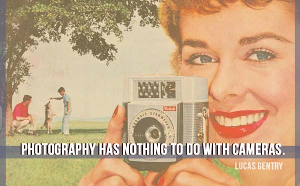 An illustration with a photography quote by Lucas Gentry