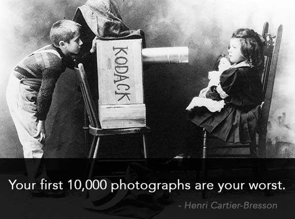 An illustration with a photography quote by Henri Cartier-Bresson