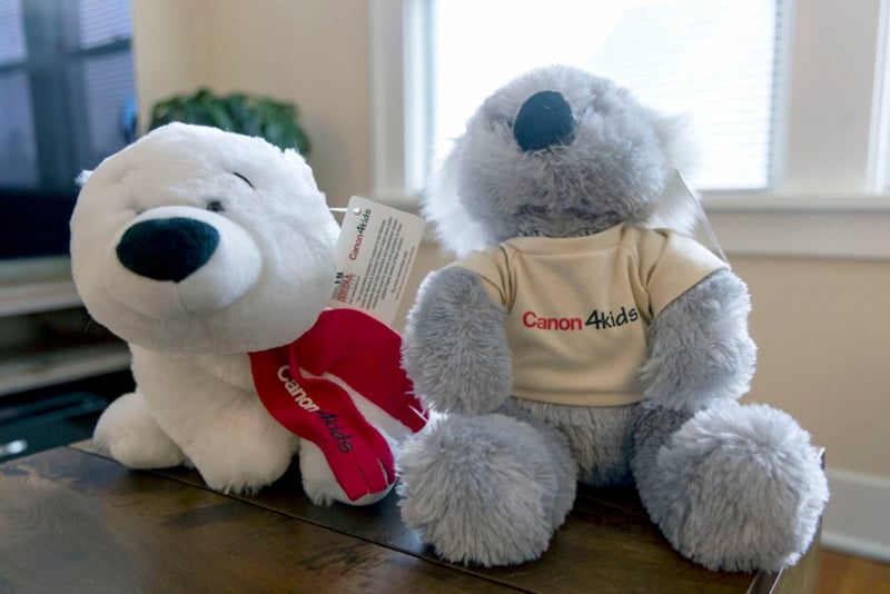 Two official Canon stuffed animals