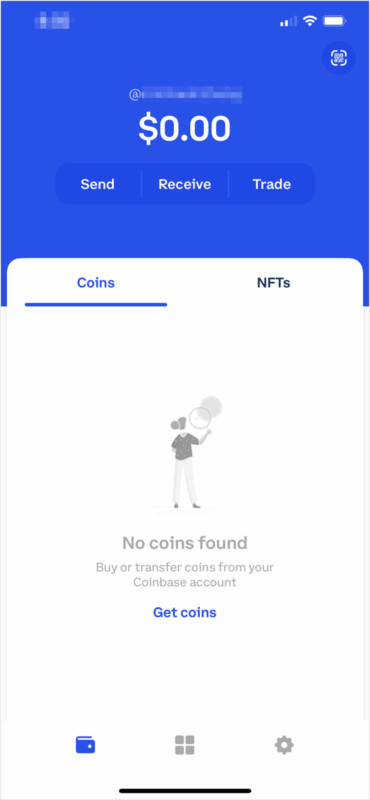 A screenshot of Coinbase Wallet