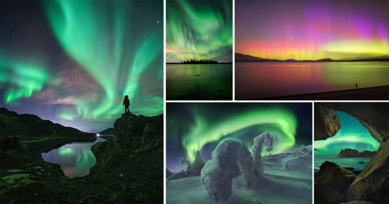 Collage of THE 2021 NORTHERN LIGHTS PHOTOGRAPHER OF THE YEAR images Collage of THE 2021 NORTHERN LIGHTS PHOTOGRAPHER OF THE YEAR images