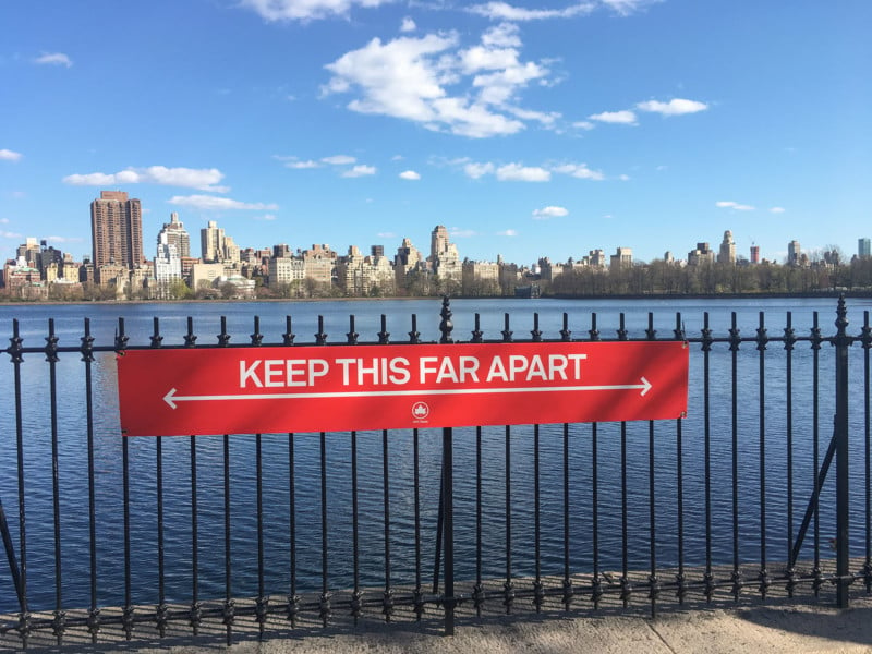 Keep This Far Apart sign in NYC