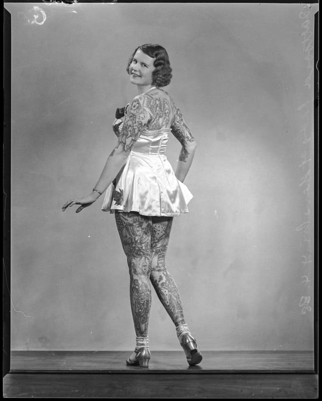 Tattooed lady Betty Broadbent, 