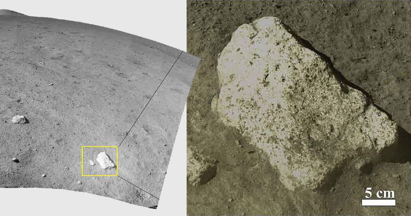 Photos of the rock and soil that Chinese scientists detected water in