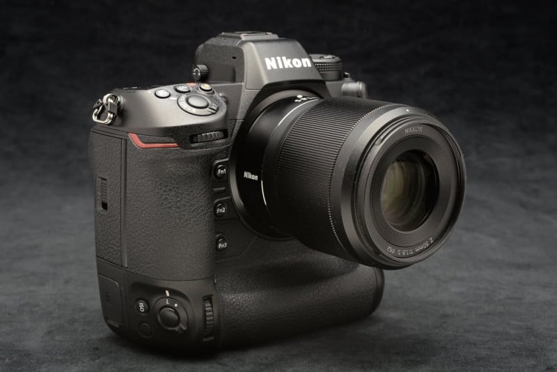 The Nikon Z9 mirrorless camera on a table The Nikon Z9 mirrorless camera on a table