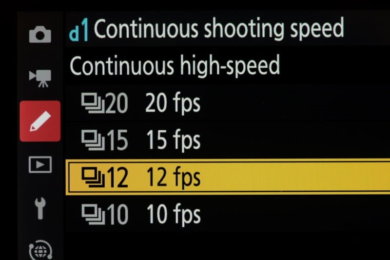 A screenshot of the menu system of the Nikon Z9 A screenshot of the menu system of the Nikon Z9