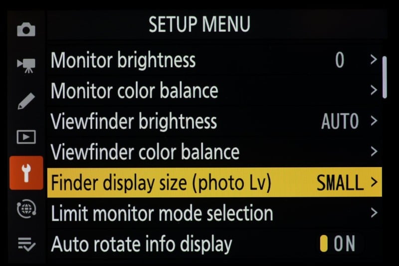 A screenshot of the menu system of the Nikon Z9 A screenshot of the menu system of the Nikon Z9