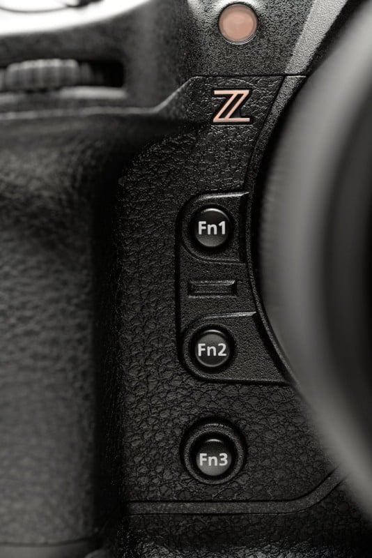 The buttons on the front of the Nikon Z9 mirrorless camera The buttons on the front of the Nikon Z9 mirrorless camera