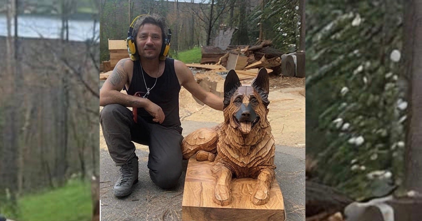 ai-generated image of man with carving of dog keeps going viral