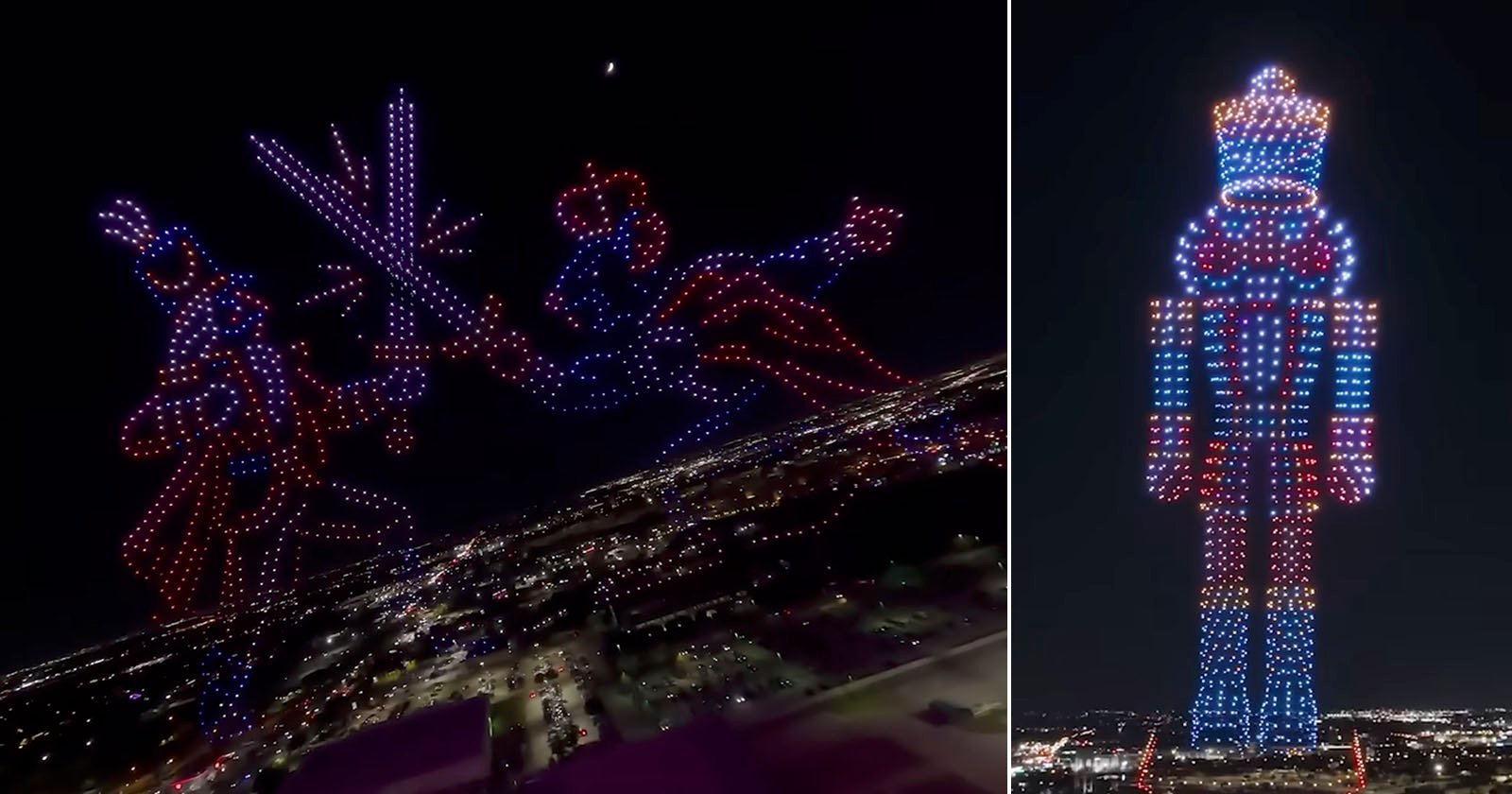 Scenes from a record breaking drone light show put on by Sky Elements.