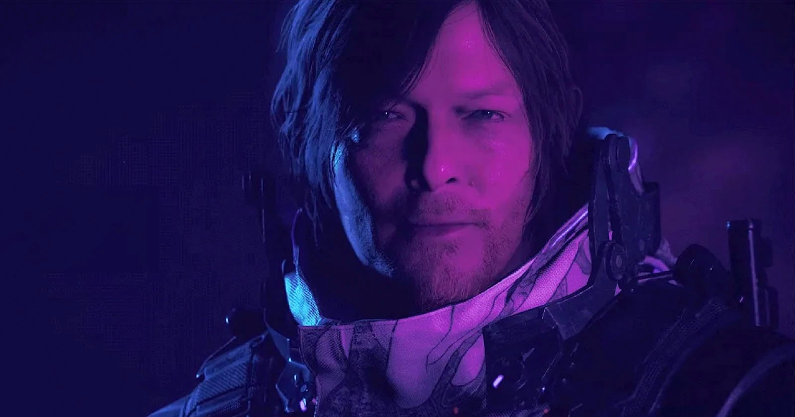 A close-up of a male character with shoulder-length hair and a serious expression, illuminated by purple and blue lighting, wearing a futuristic suit with visible armor and mechanical details. A close-up of a male character with shoulder-length hair and a serious expression, illuminated by purple and blue lighting, wearing a futuristic suit with visible armor and mechanical details.